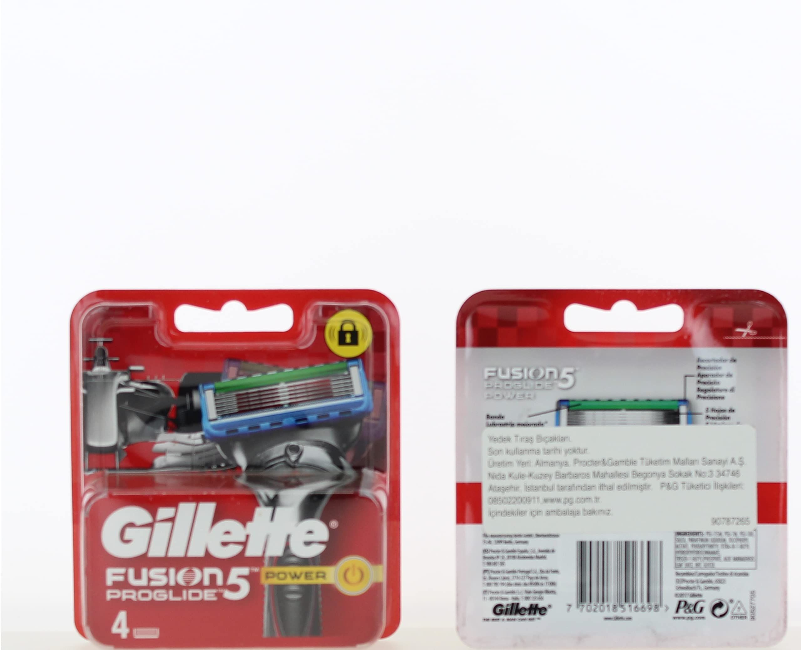 Lame Gillette Fusion 5 Proglide Power 4'S, Edizione Rossa