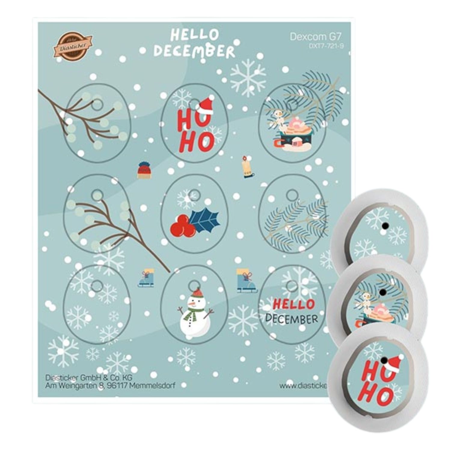 Diasticker® Dexcom G7 Stickerset "Hello December"