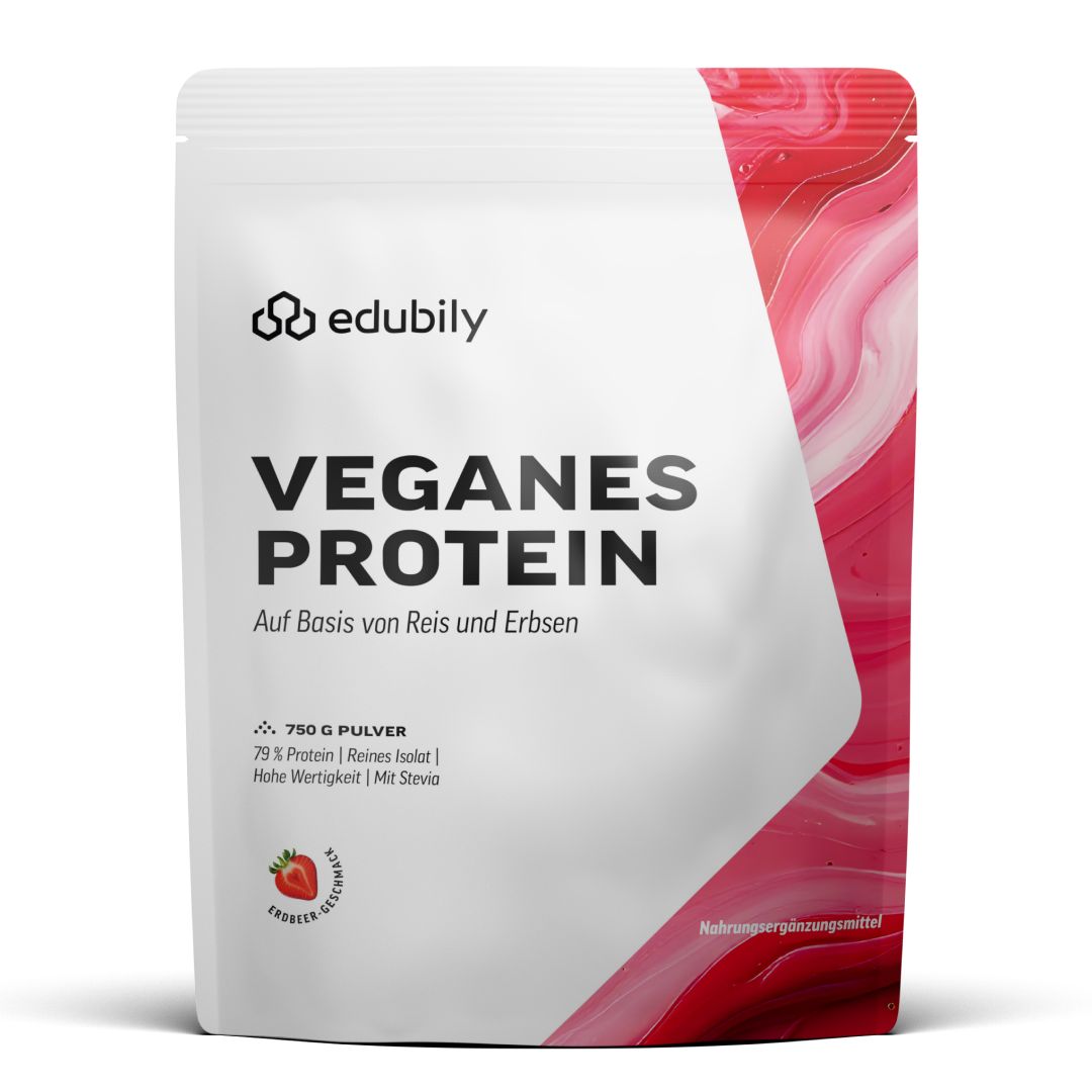edubily® Veganes Proteinpulver Erdbeere 750 g Pulver