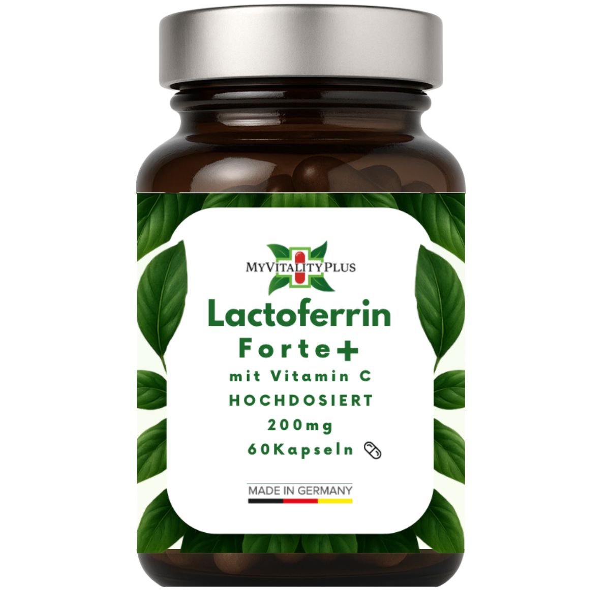 Lactoferrin Forte 200mg  + 80mg Vitamin C | NAD BOOSTER | MyVitalityPlus | 60 Kapseln