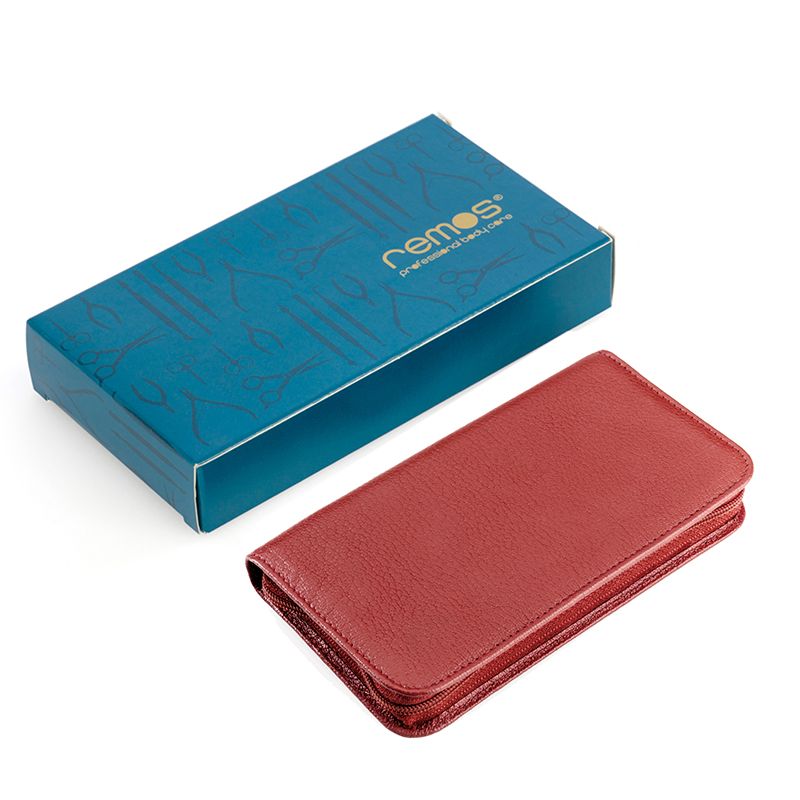 REMOS Etui "Pan", echtes Leder, rot, leer