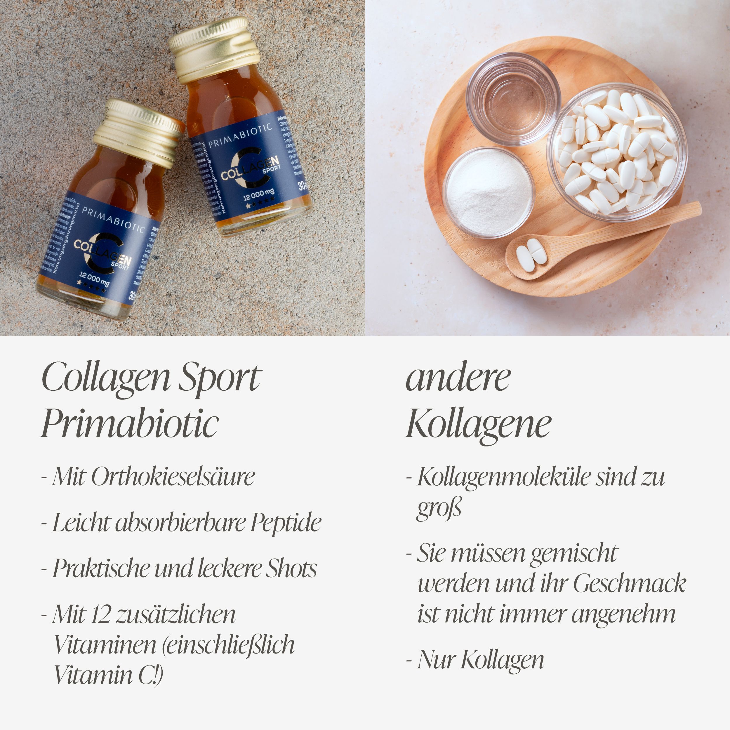 Kollagen Trinkampullen – Primabiotic Collagen Sport 12000 mg mit Orthokieselsäure