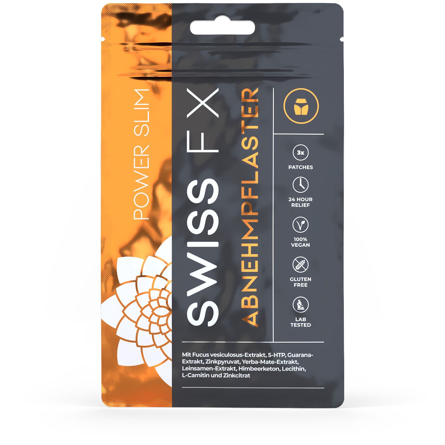 SWISS FX Abnehm Pflaster: 3 Patches, 24h Linderung, 100% Vegan, Glutenfrei, Lab Getestet.