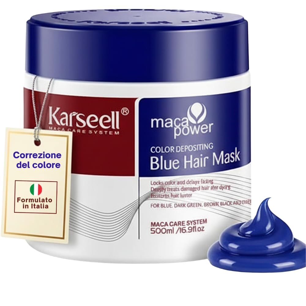 KARSEELL Maschera Capelli Pigmentante Blu Condizionante Intensifica Tonalità Idratante