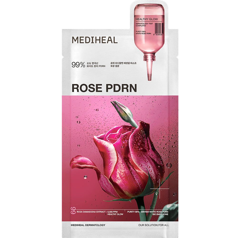 Mediheal Rose Pdrn Essential Sheet Mask Healthy Glow 24 ml Gesichtsmaske