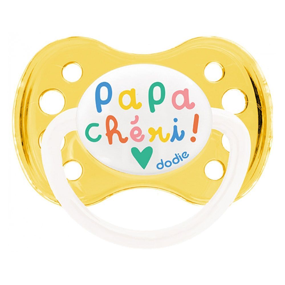 dodie® Sucette anatomique silicone +6mois Maman Papa Cheri (Couleur non sélectionnable)