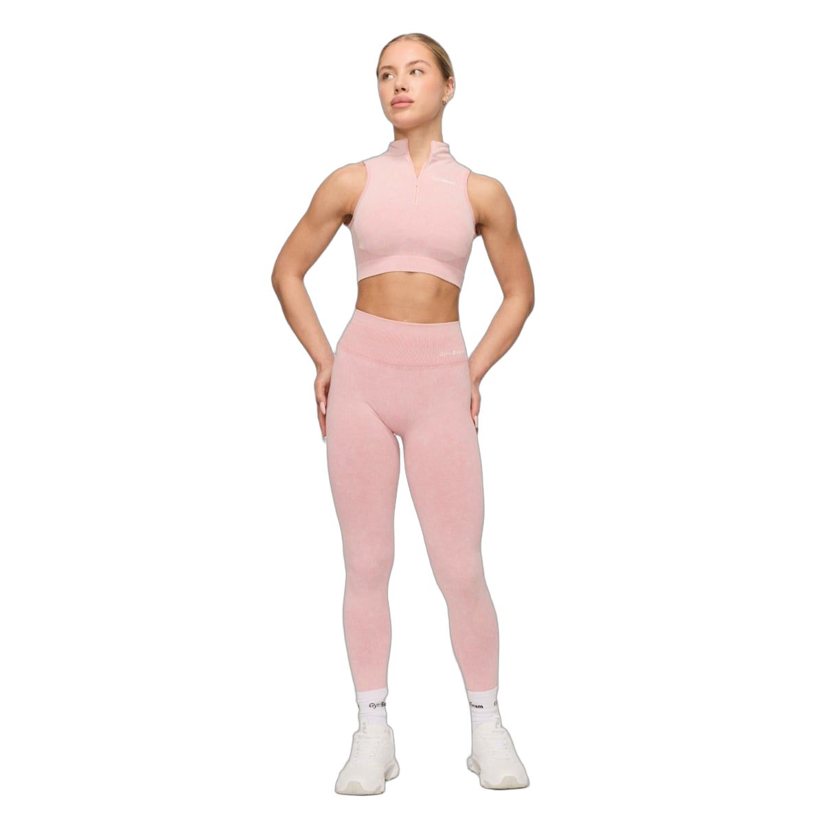 GymBeam Damen Leggings mit hoher Taille, nahtlosem Design und Baby Pink 1 St