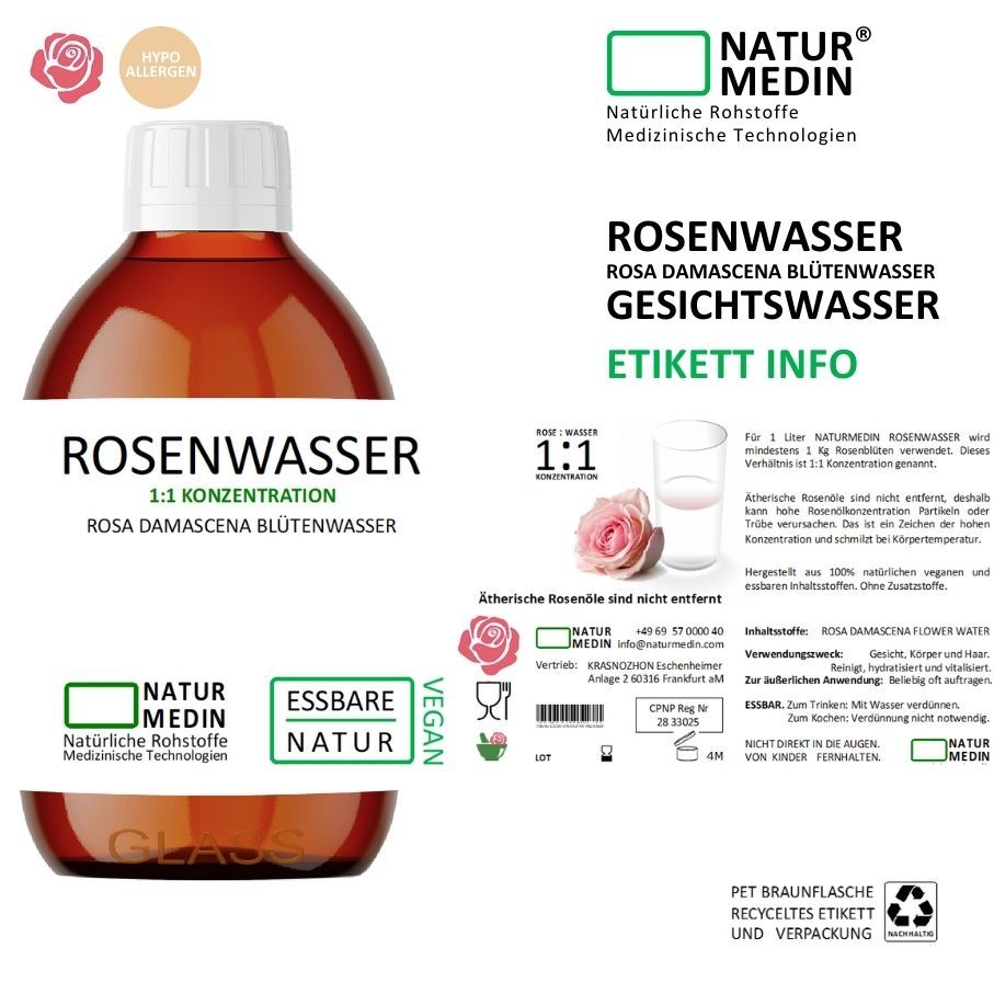Naturmedin Rosenwasser zum Backen