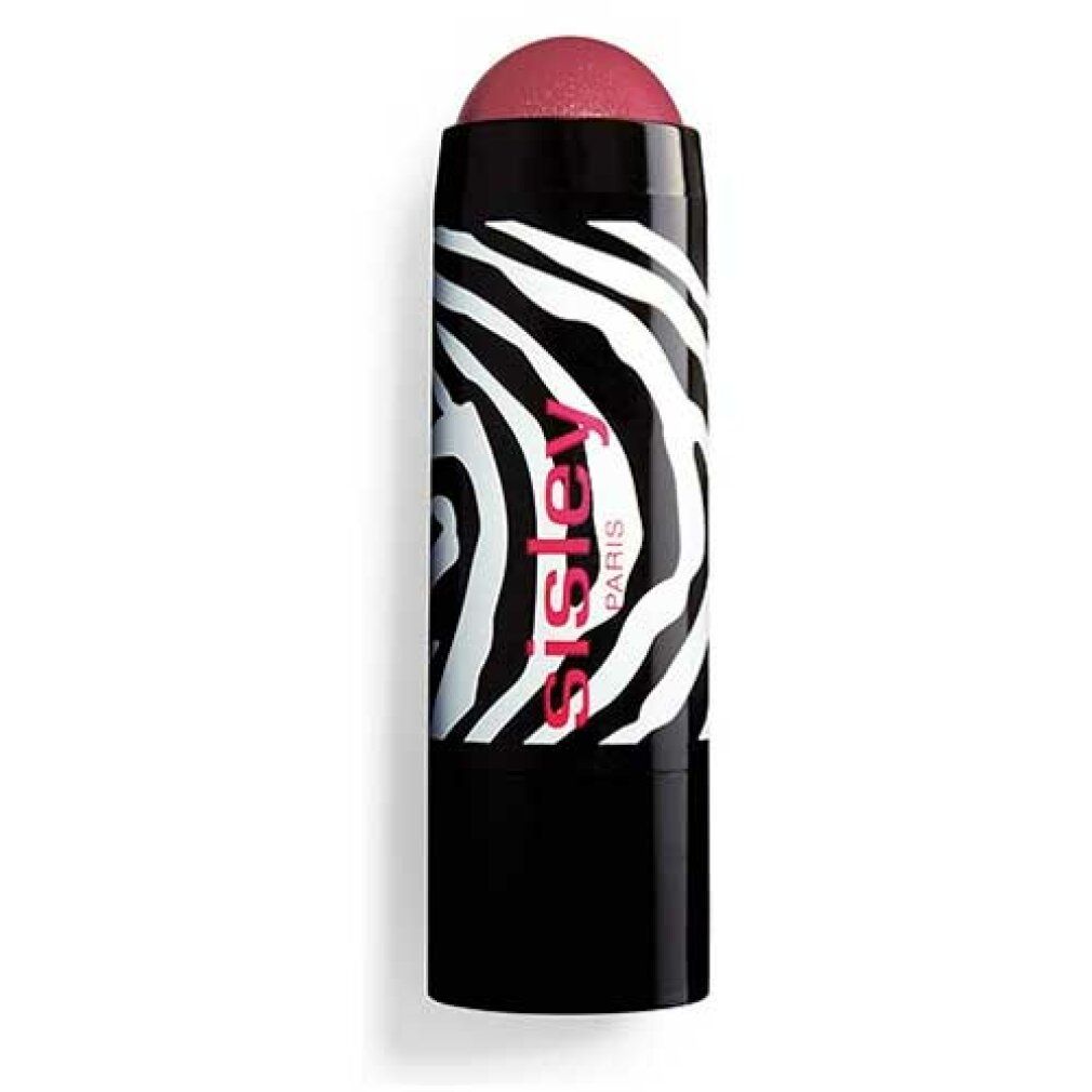 Blush-Stick mit rosa Spitze. Schwarzer Zylinder mit weißem Zebra-Muster und Sisley-Logo.