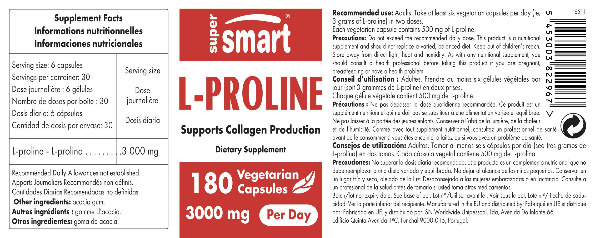 SuperSmart - L-Proline 180 St