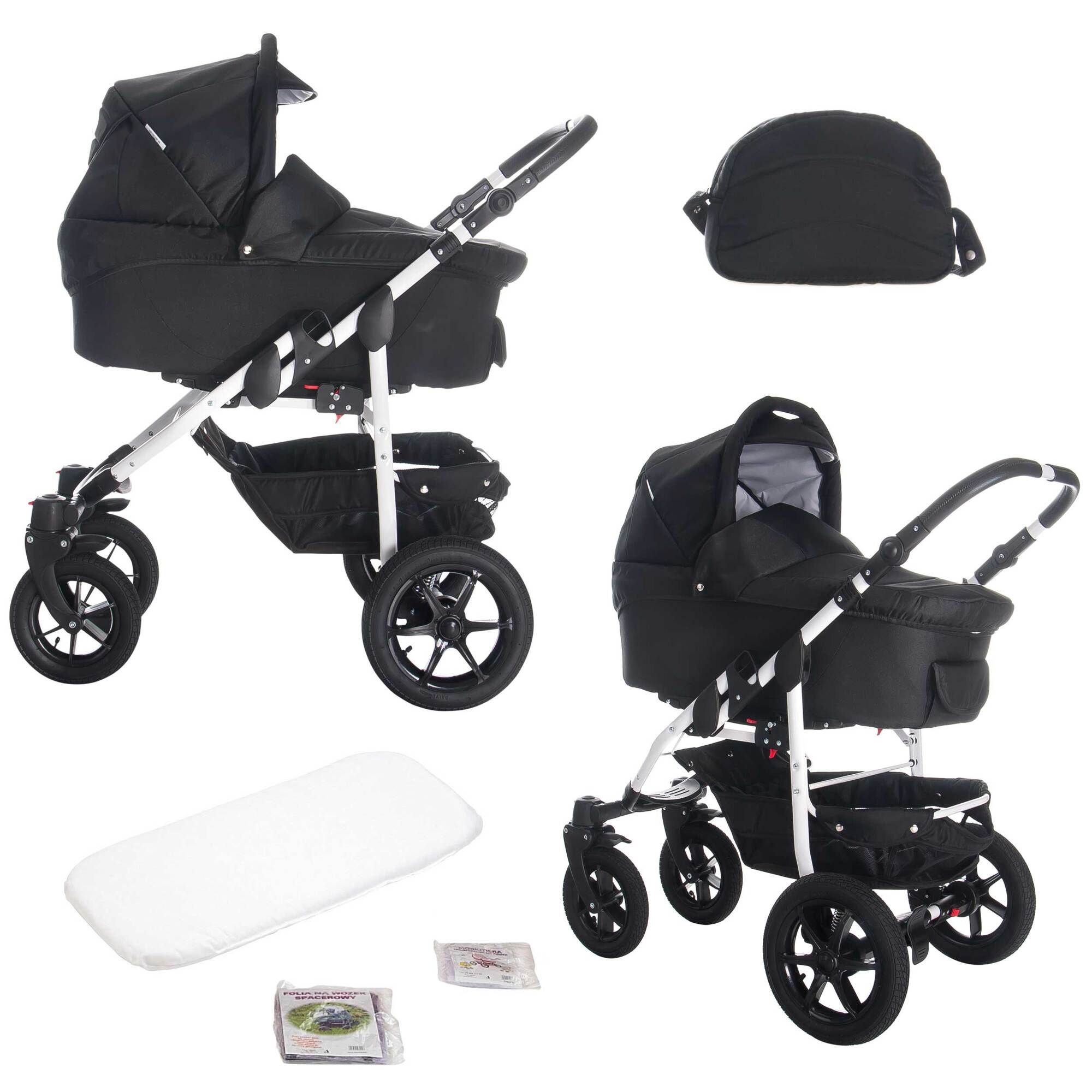 Bebebi Sidney 4 in 1 Kinderwagen Komplettset ISOFIX Basis Hartgummireifen, Perth