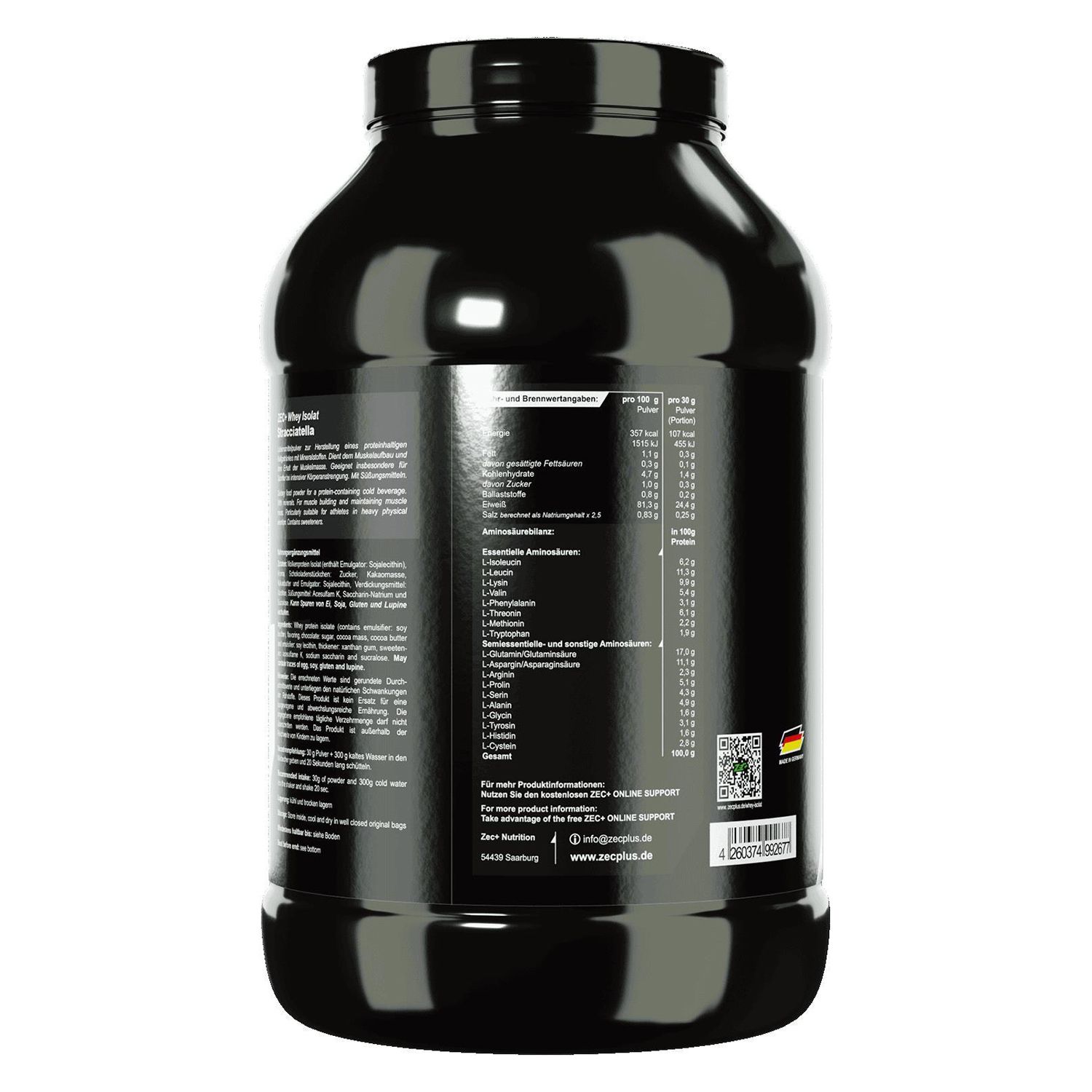 Zec+ Whey Isolat Protein/ Eiweiß Stracciatella 2500 g Pulver