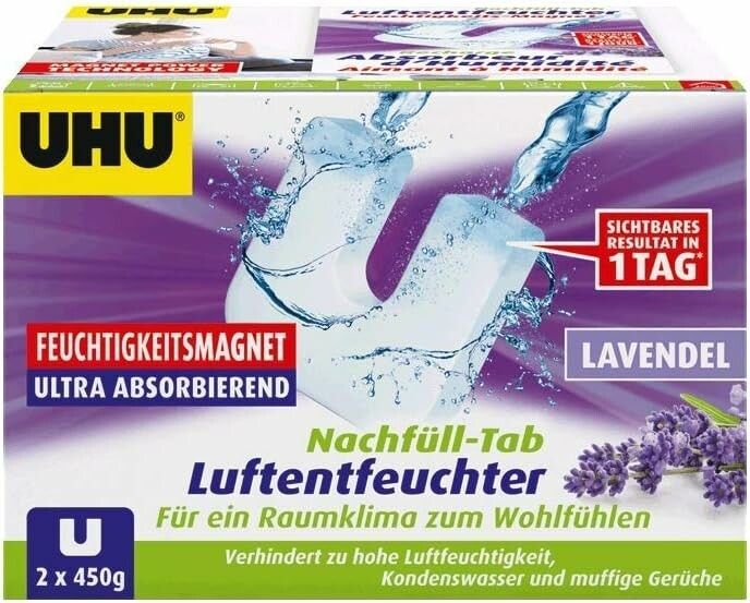 UHU Feuchtigkeitsmagnet Nachfülltab, Innovative Nachfülleinheit für handelsübliche Luftentfeuch