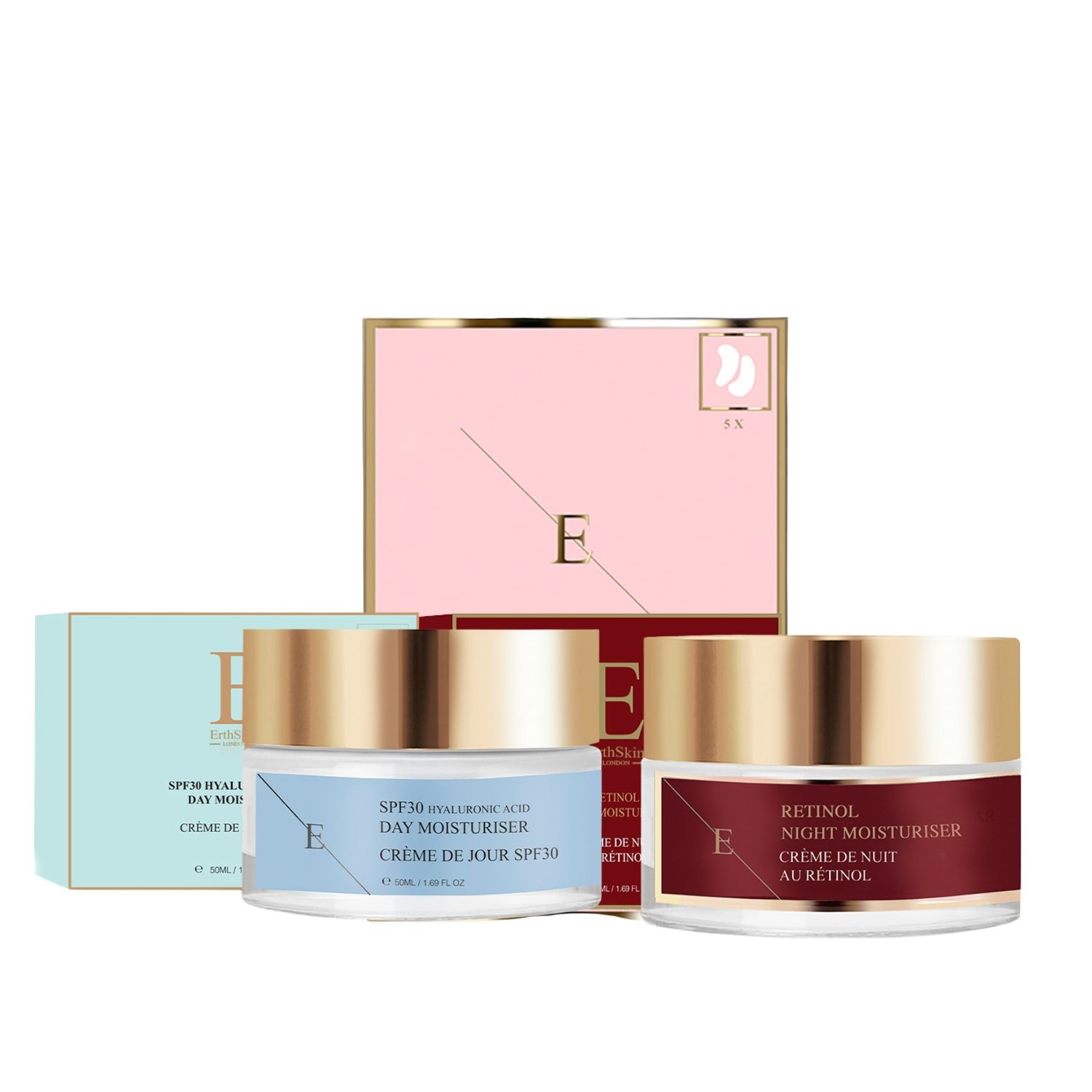 ErthSkin London Retinol-Nachtset & SPF-Tagesset für strahlende Haut 1 St