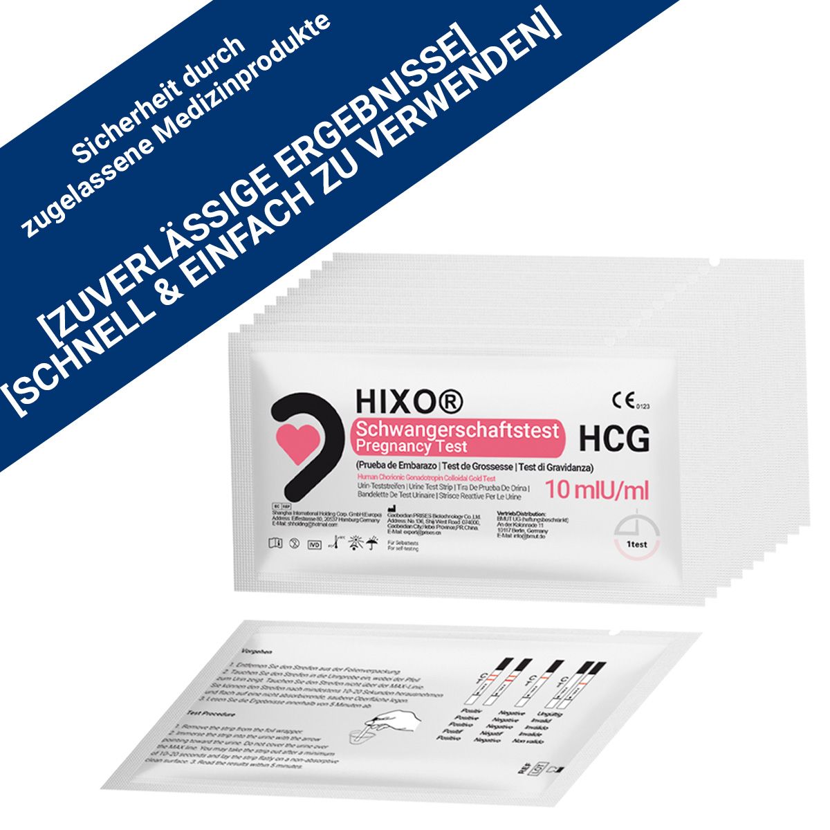 HIXO ultraempfindlicher Schwangerschaftstest 10 miu/ml