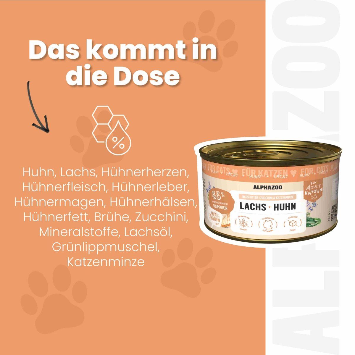 alphazoo Lachs + Huhn Nassfutter für Katze