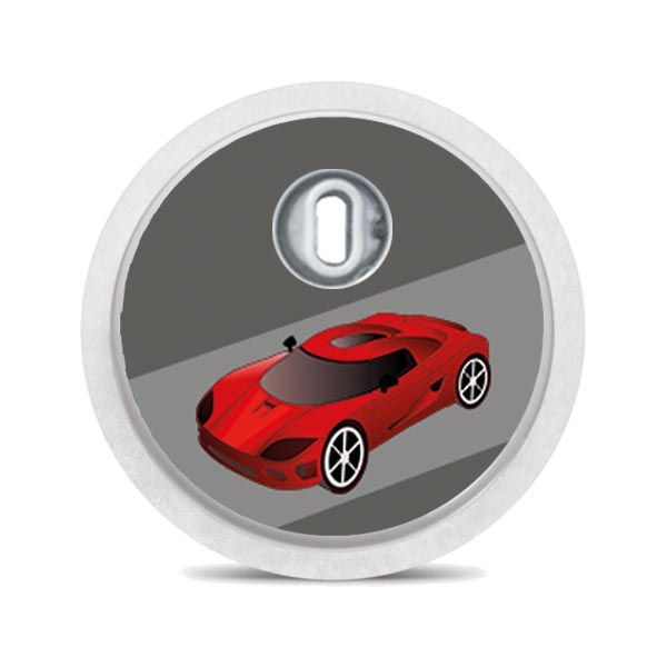 Runder Aufkleber mit Nerd-Emoji, das durch ein Loch blickt. Mit Loch in der Mitte.