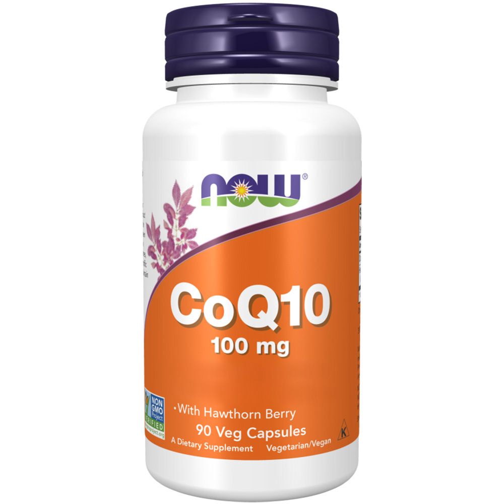Now Foods, CoQ10 mit Weißdornbeere,100mg