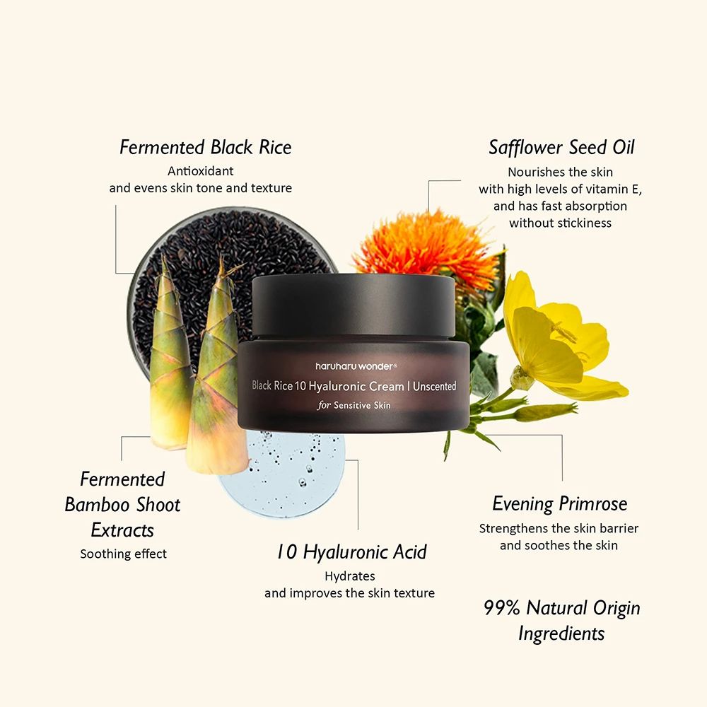 HARUHARU WONDER Black Rice Hyaluronic Cream Unscented – Duftfreie Feuchtigkeitscreme