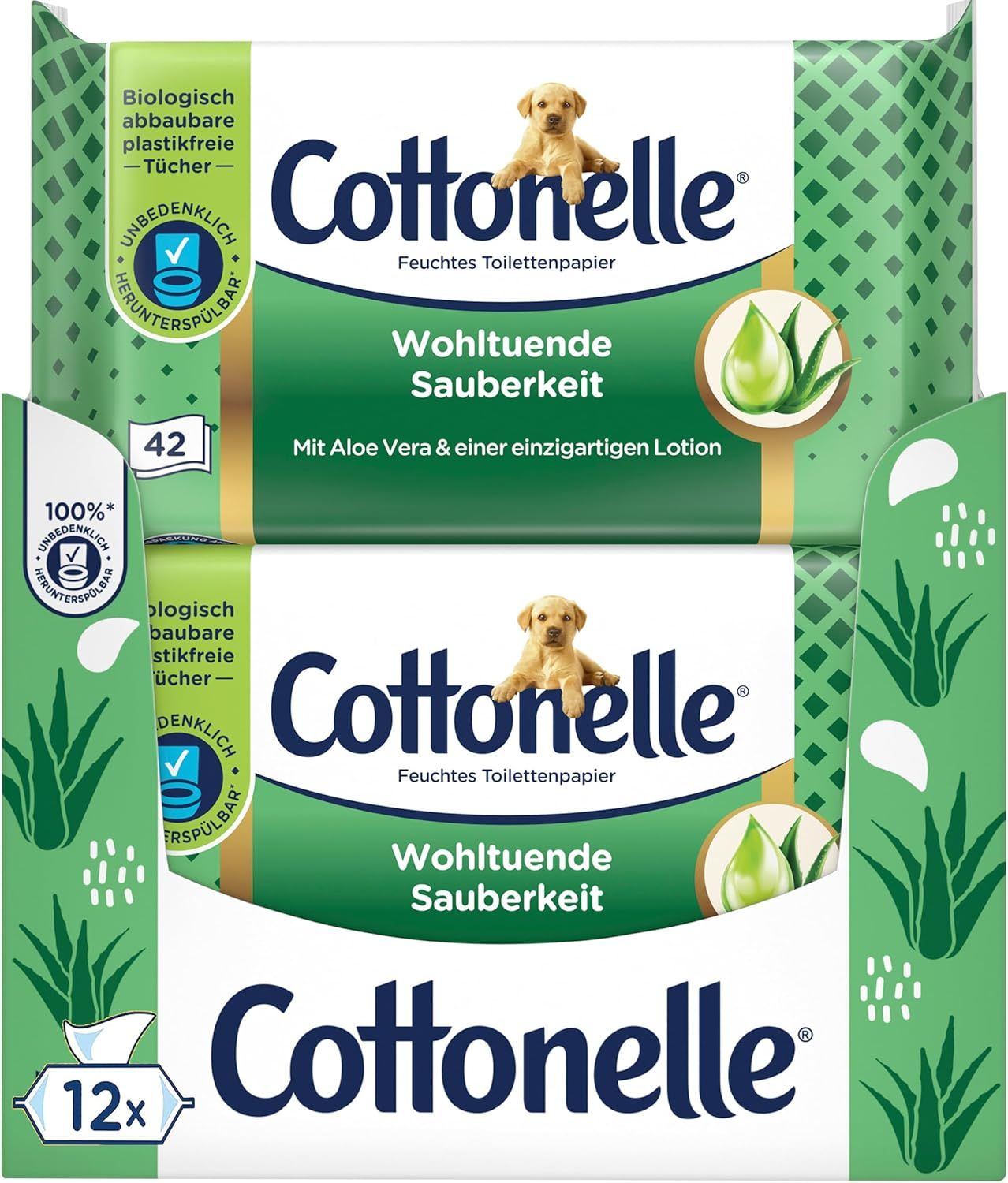 Cottonelle Feuchtes Toilettenpapier Wohltuende Sauberkeit Tücher 504 St