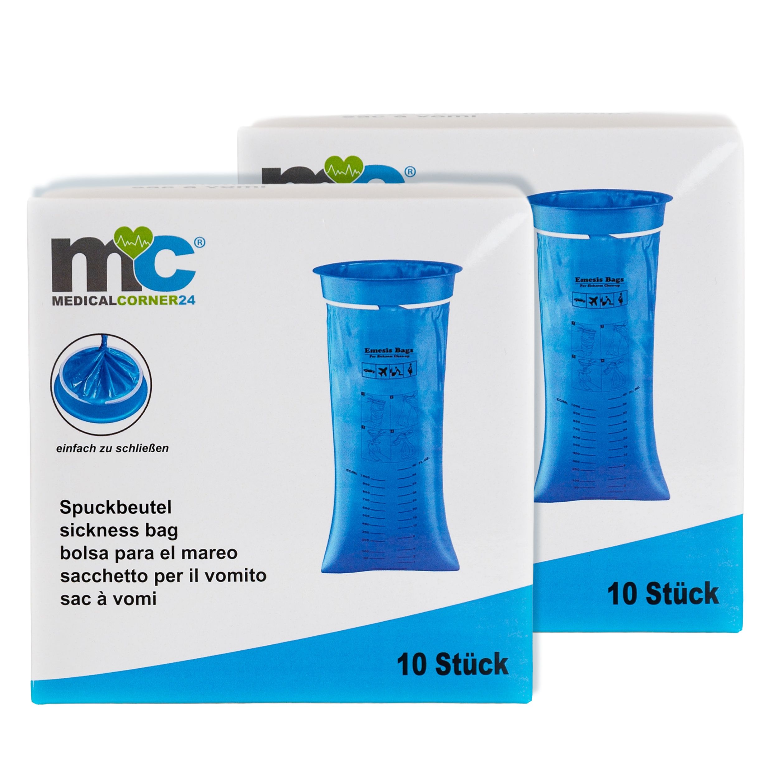 Medicalcorner24 Spuckbeutel  1,5 L Aufnahmekapazität , latexfrei