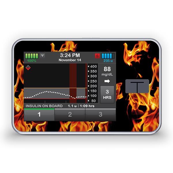 Diasticker® Tandem t:slim X2 Sticker 'Flames' 1 St