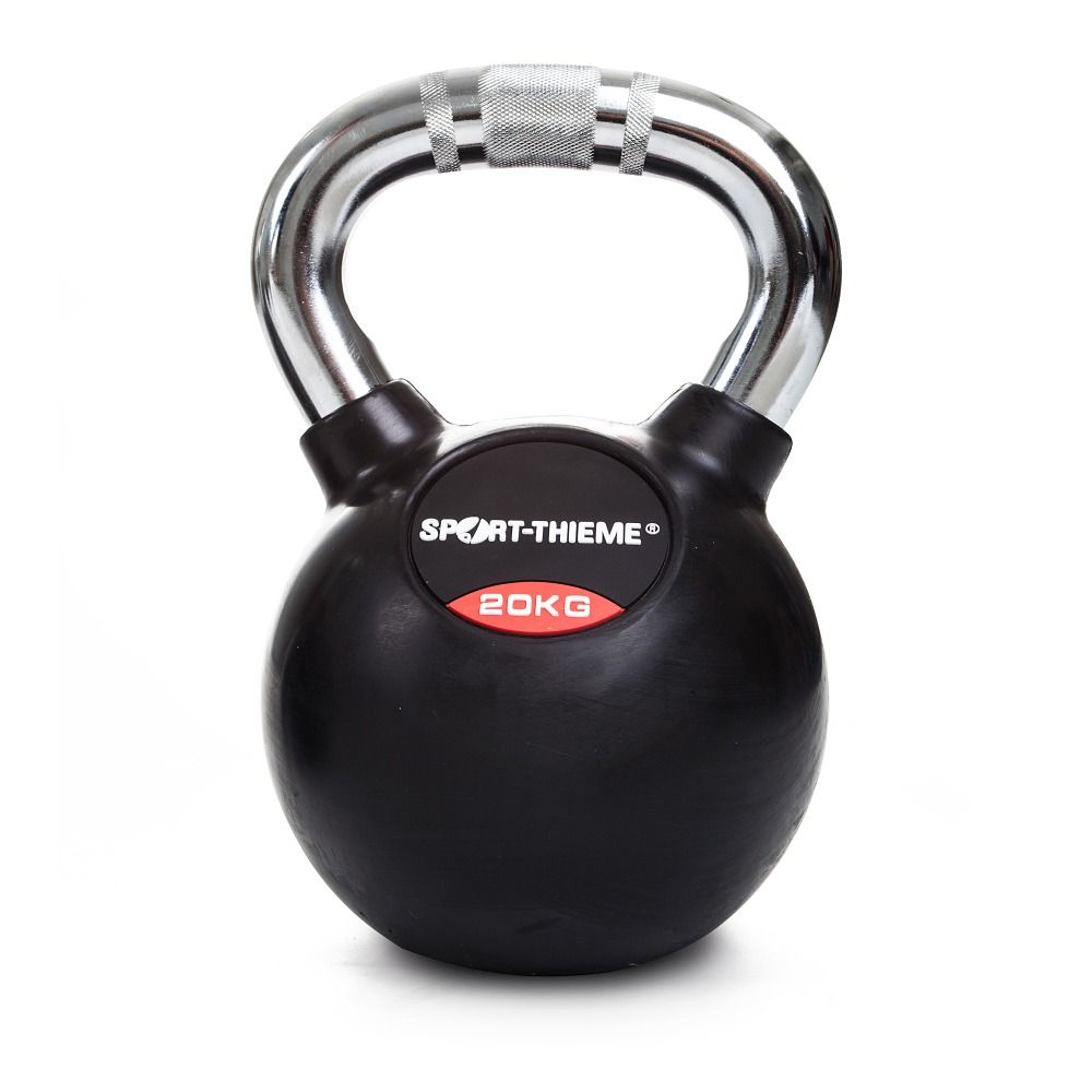 Sport-Thieme Kettlebell Gummiert mit gerändeltem Chrom-Griff 1 St