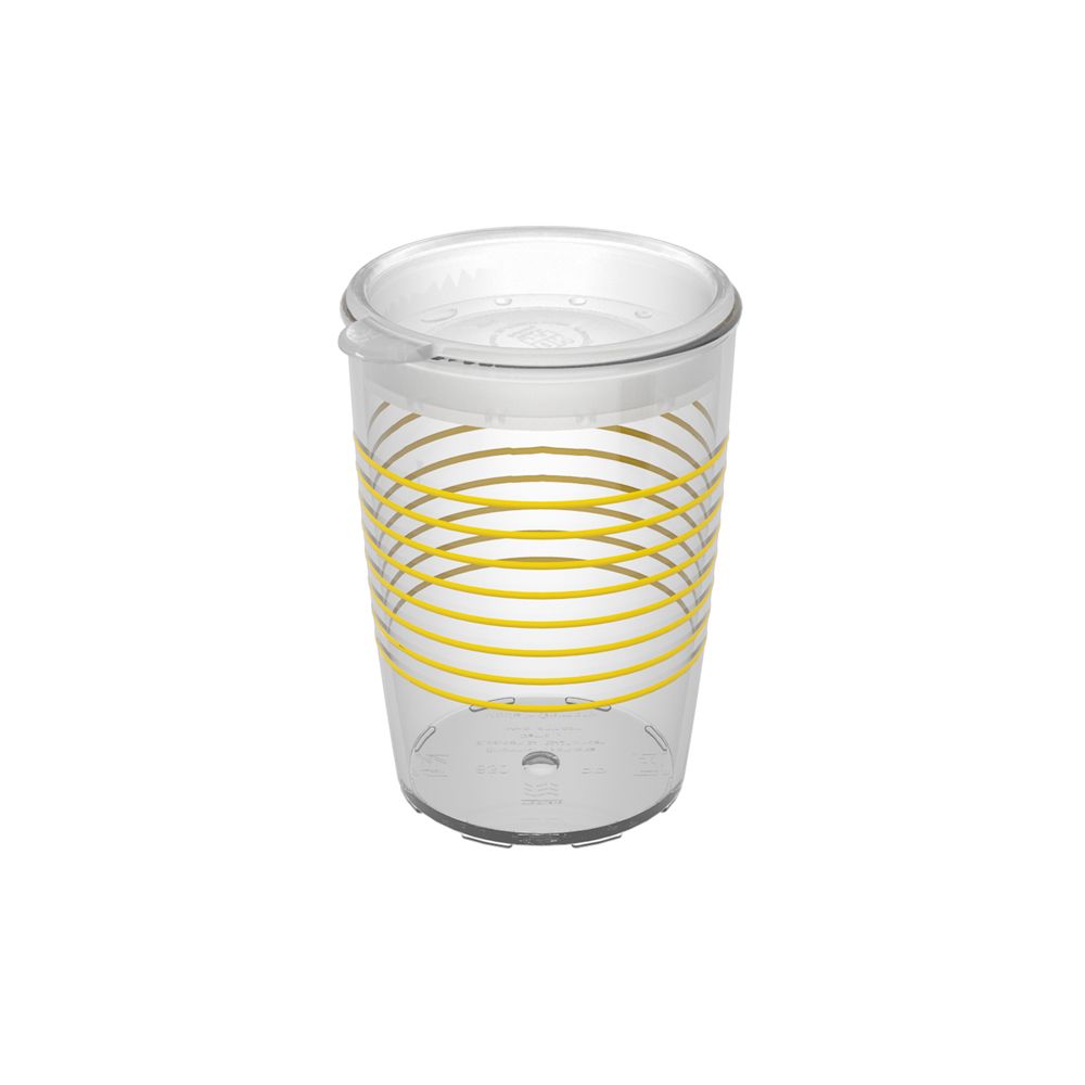 Ornamin Becher 830 Ringe gelb mit therapeutischem Trinkaufsatz 1 St