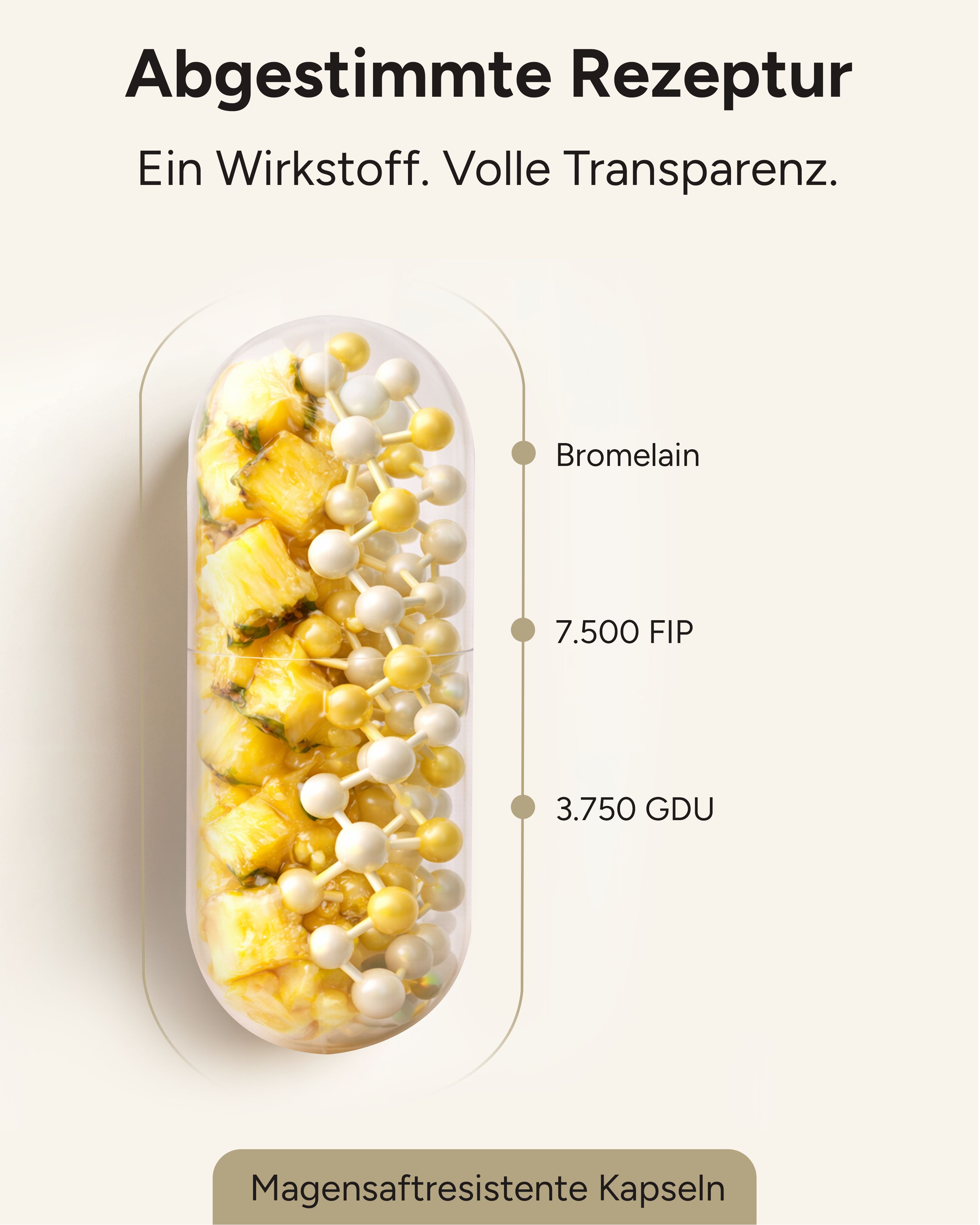 plantomol® Bromelain Kapseln mit 7500 FIP pro Kapsel - 750mg Bromelain Enzym aus Ananas-Extrakt