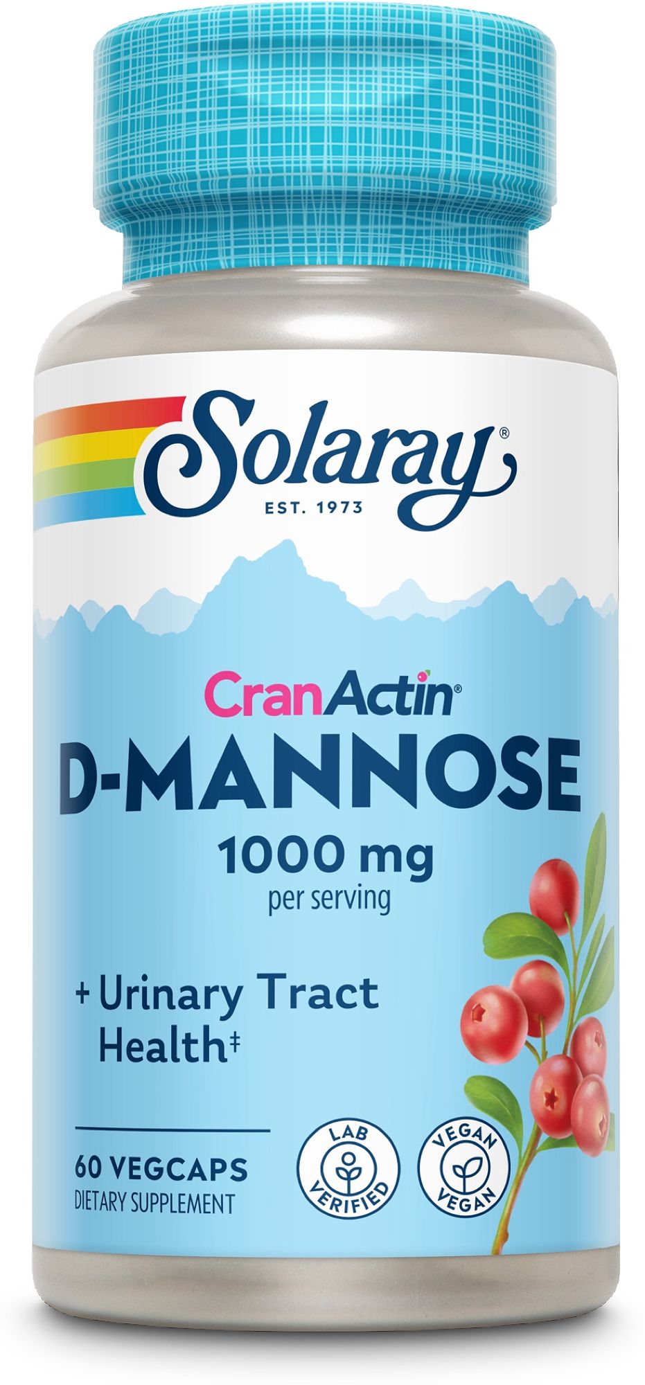Solaray D-Mannose mit CranActin Kapseln, 60 Stück.