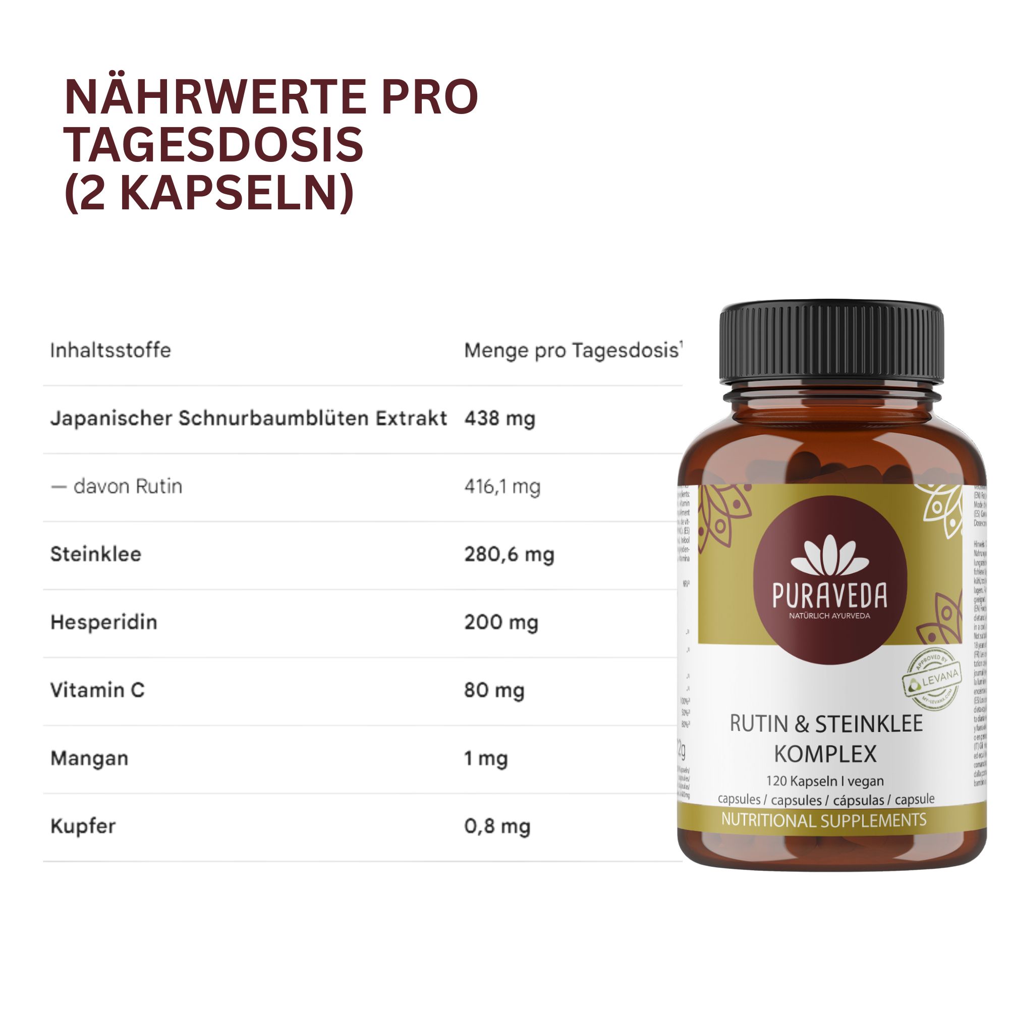 Puraveda Rutin & Steinklee Komplex Kapseln