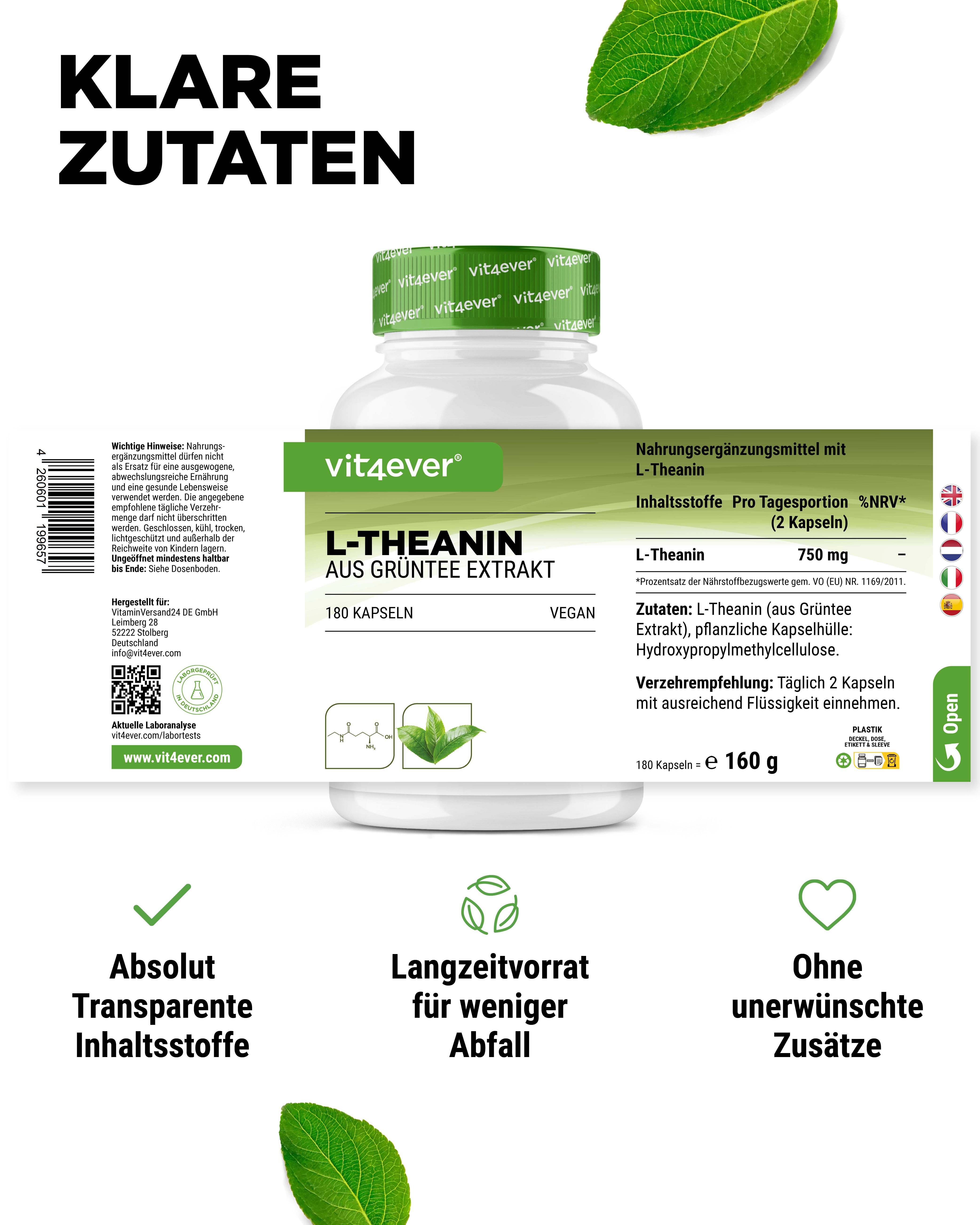 vit4ever L-Theanin aus Grüntee Extrakt