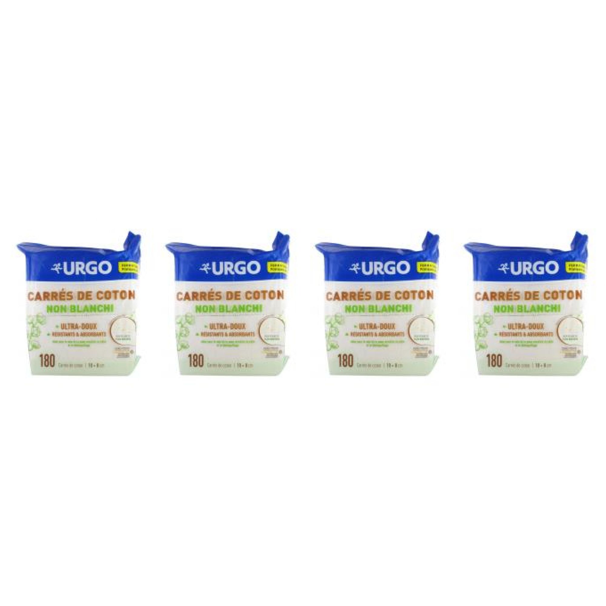 Urgo Quadrate aus ungebleichter Baumwolle 10 x 8 cm 180 Set mit 4 17,5x34x20