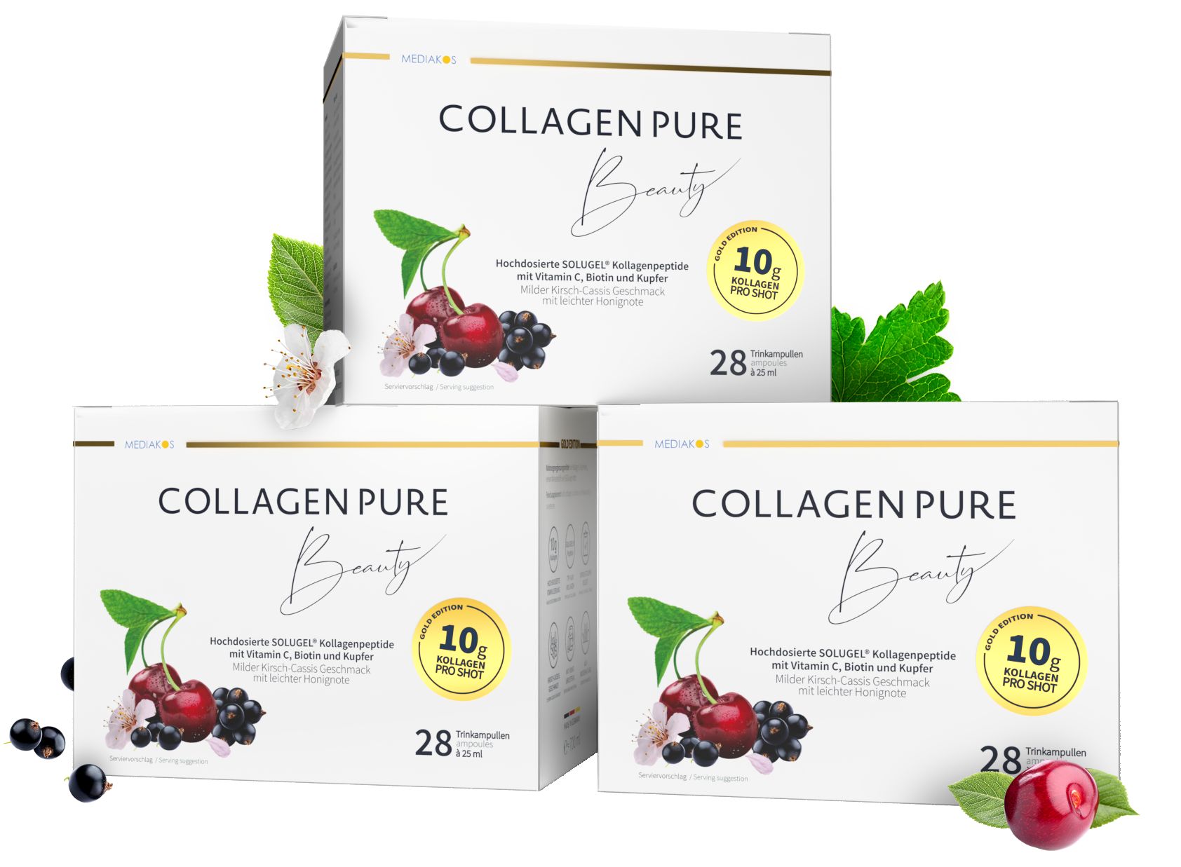 Collagen Pure Beauty 10 g Gold Trinkampullen hochdosiert