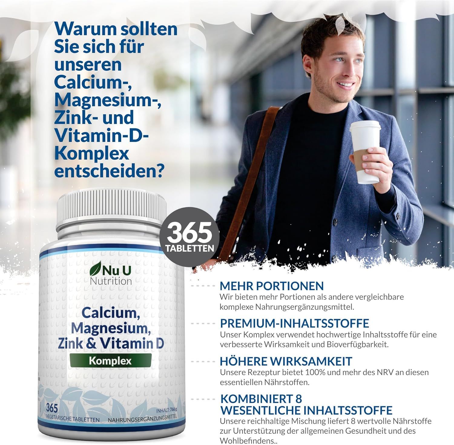 Nu U Nutrition Calcium Magnesium Zink & Vitamin D3