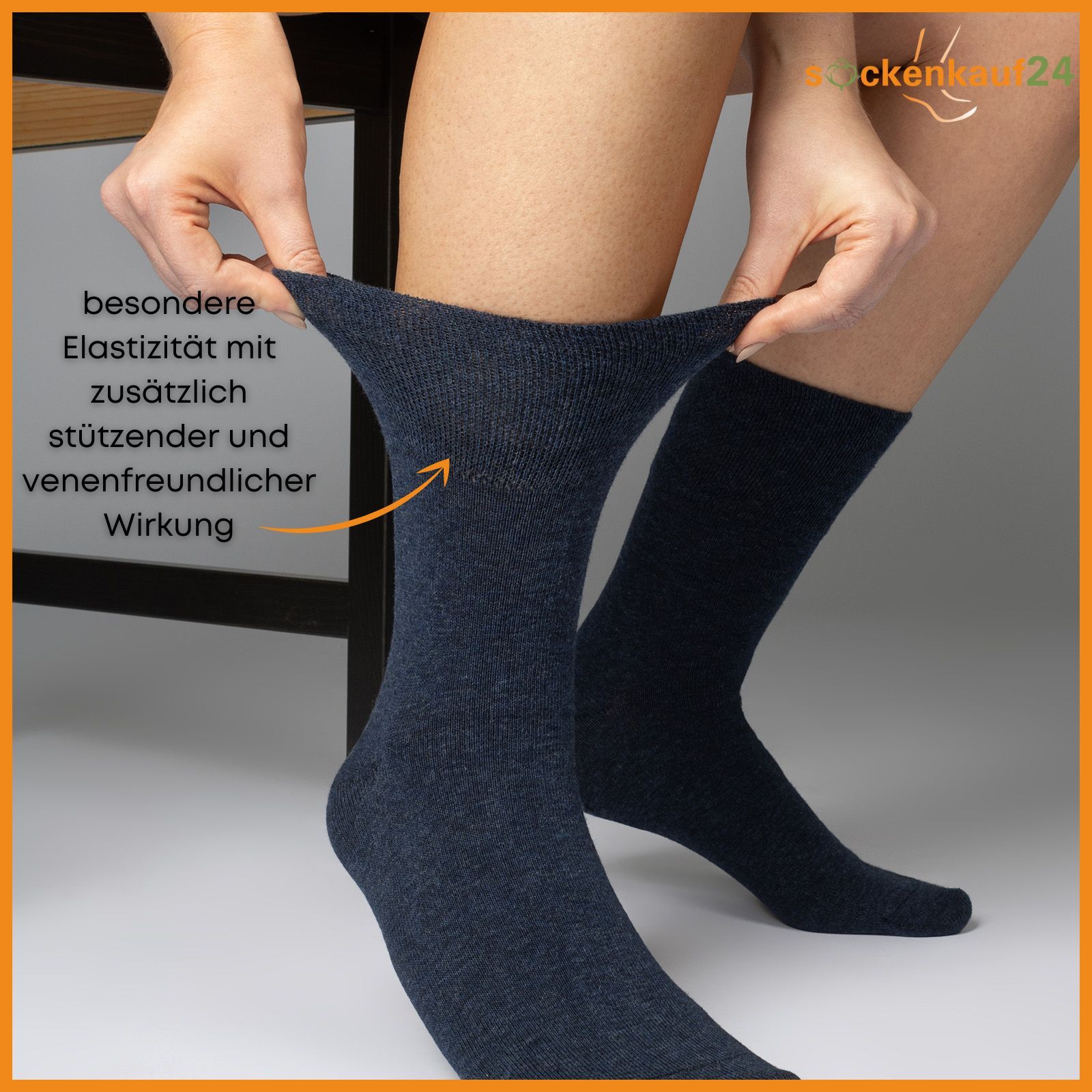Diabetiker Socken ohne Gummi & ohne Naht aus 97% Baumwolle für Damen und Herren