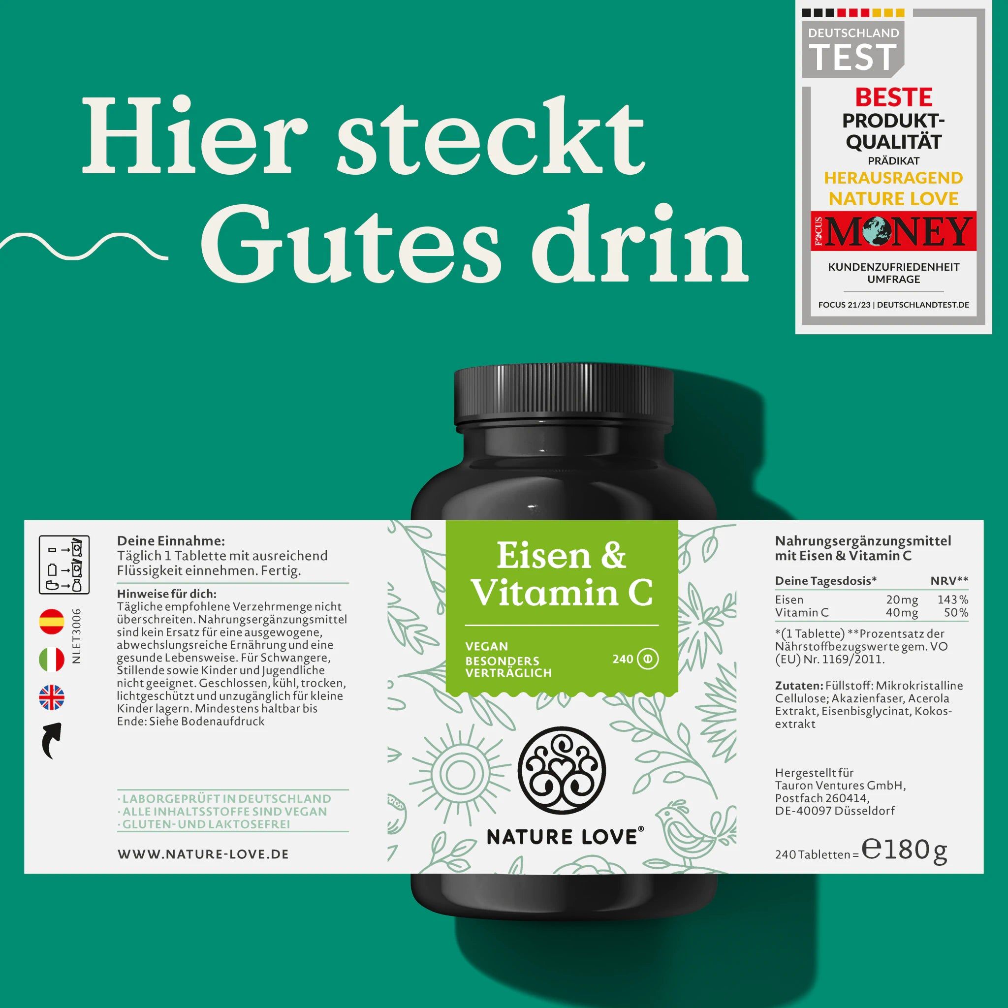 NATURE LOVE® Eisen & Vitamin C