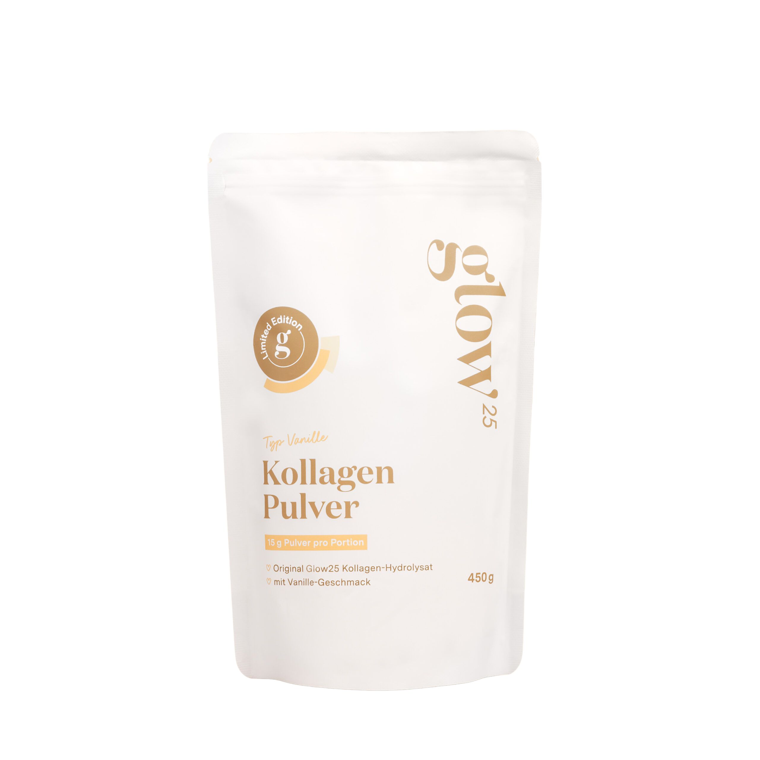 Glow25® Collagen Pulver - Vanille - Premium Kollagen Hydrolysat