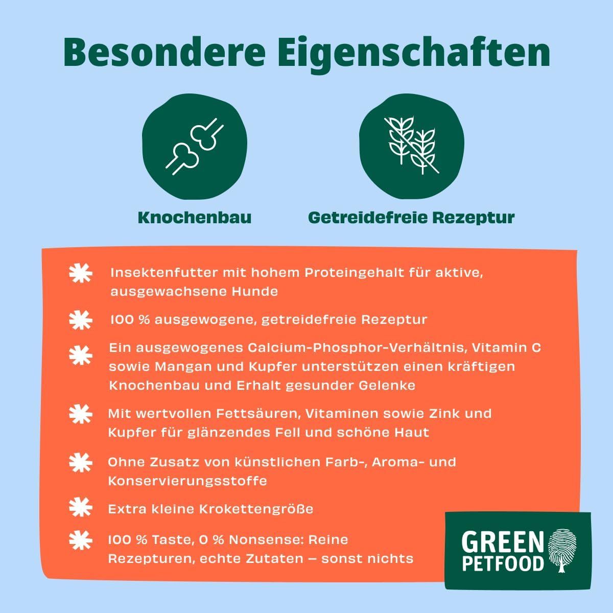 Green Petfood High Protein Hundefutter: Besondere Eigenschaften, Knochenbau und getreidefreie Rezeptur.