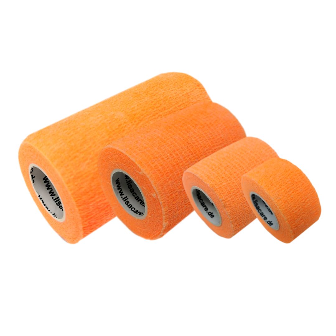 LisaCare Pflasterbandagen Neonorange - Selbstklebender Verband 4 St Bandage(s)