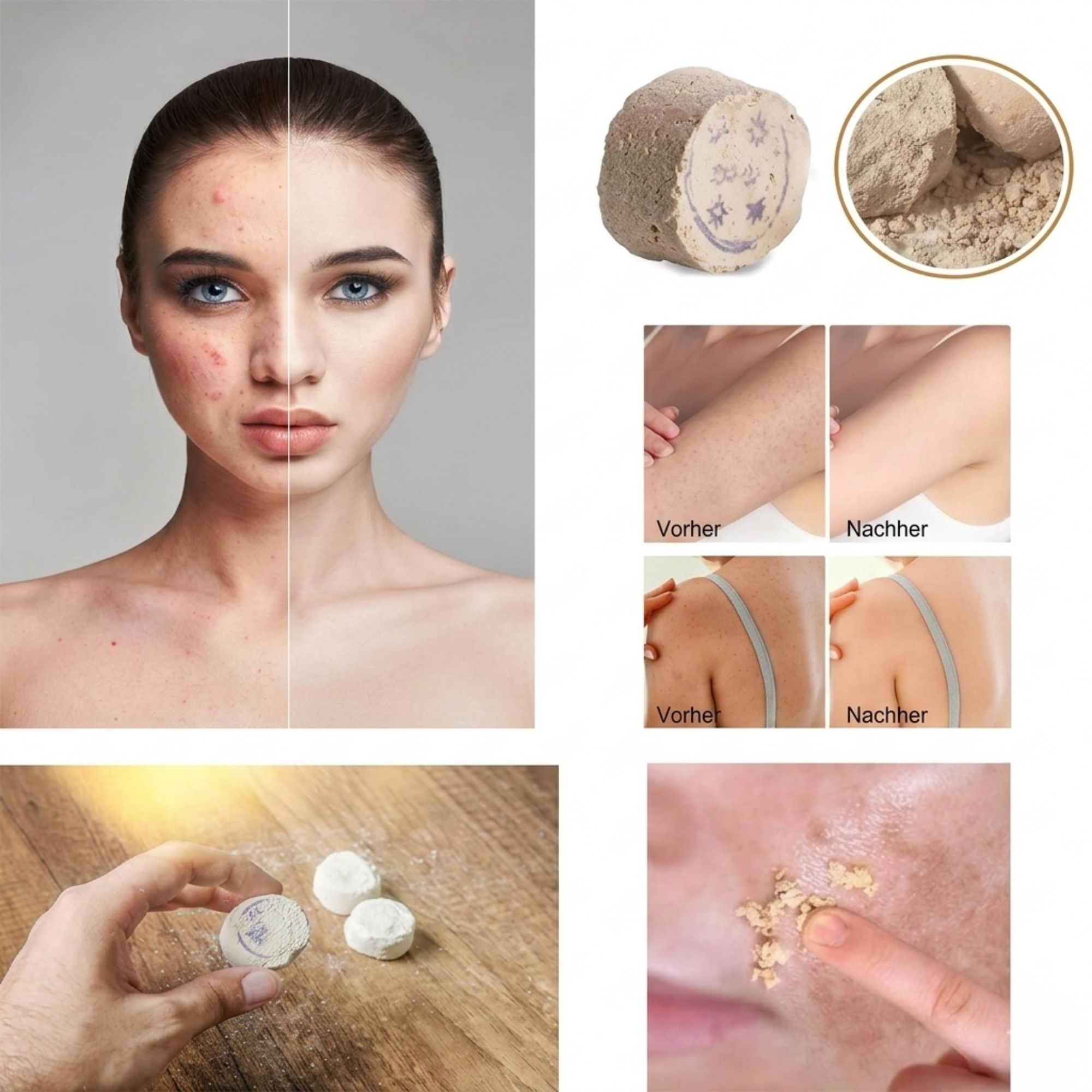 Tala Rusur-Stein Roshoor Peeling für Gesicht & Körper, Natürliches Hamam-Peeling, Peelingstein