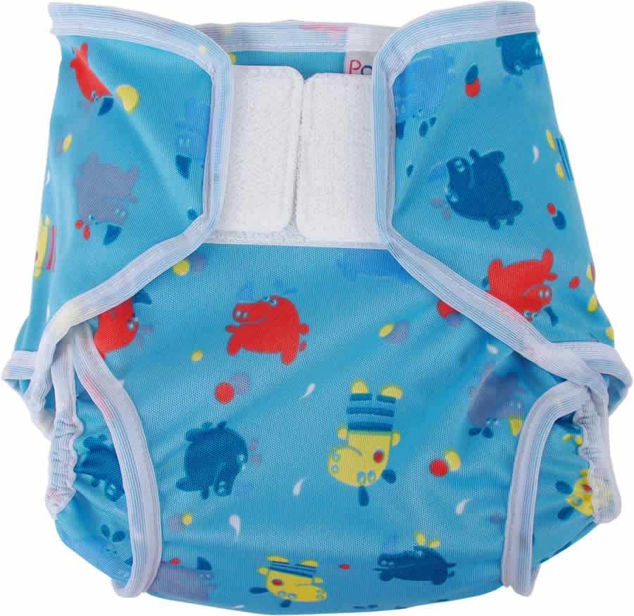 PopoWrap Überhose Gr. S (3-6 kg) Hippo blau 1 St