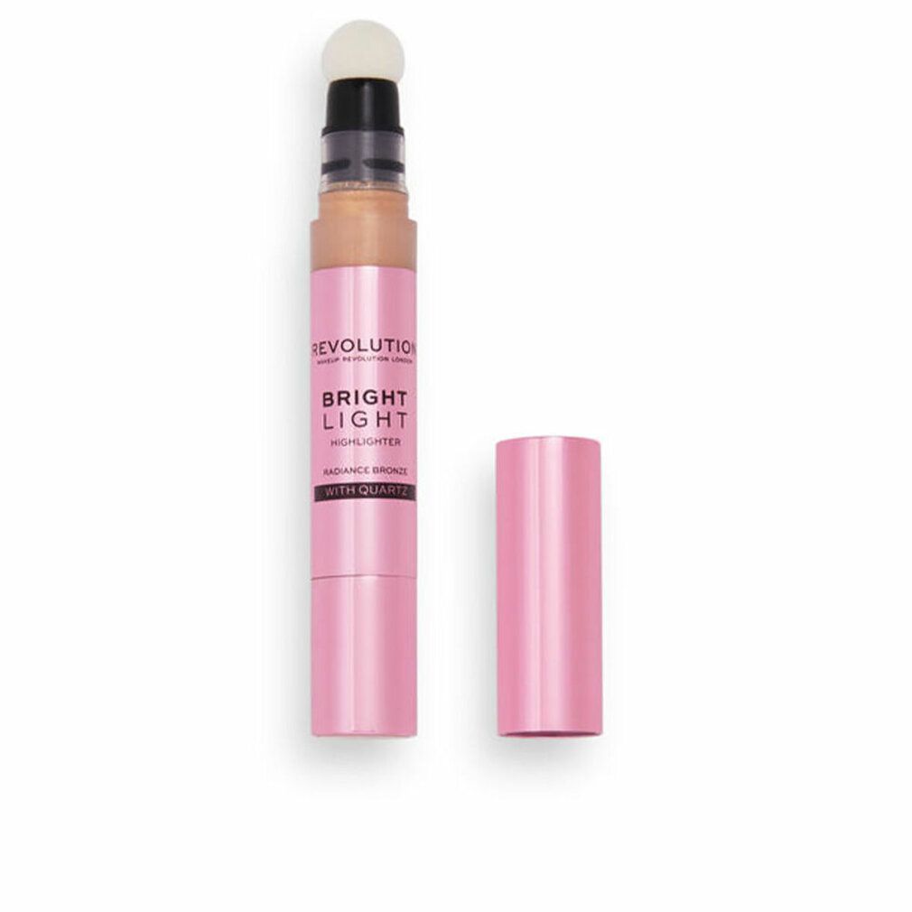 Highlighter mit Applikator und Deckel. Rosa Tube mit Aufschrift "BRIGHT LIGHT".
