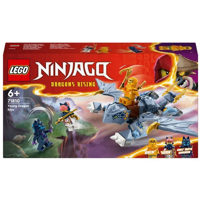 LEGO NINJAGO 71810 Draghetto Riyu, Modellino da Costruire di Drago Giocattolo con 3 Minifigure, Gio