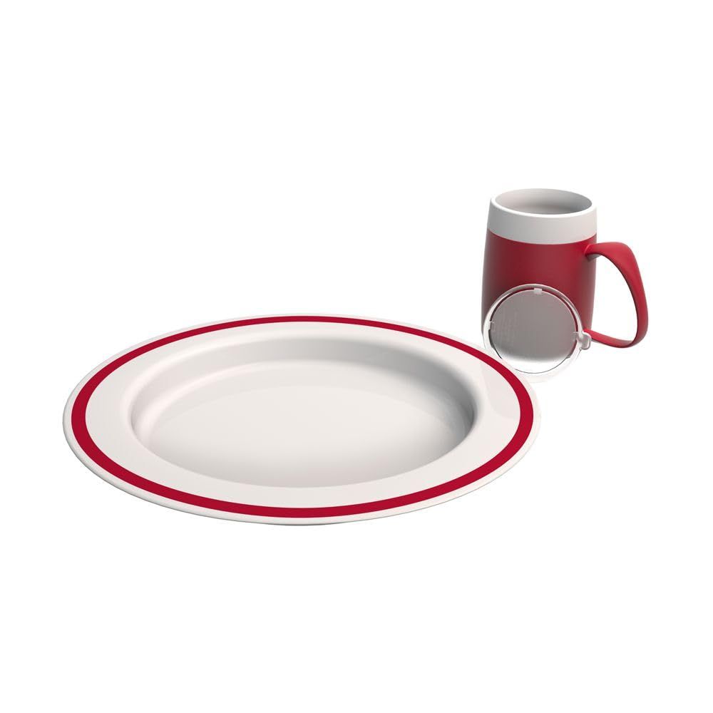 Ornamin Demenz-Set: Teller mit Kipp-Trick & Becher Trink-Trick unauffälligem Trinkaufsatz 1 St