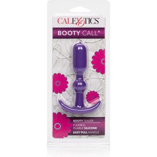 Lila Butt Plug aus flexiblem, anschmiegsamem Silikon mit leicht zu greifendem Griff, verpackt.