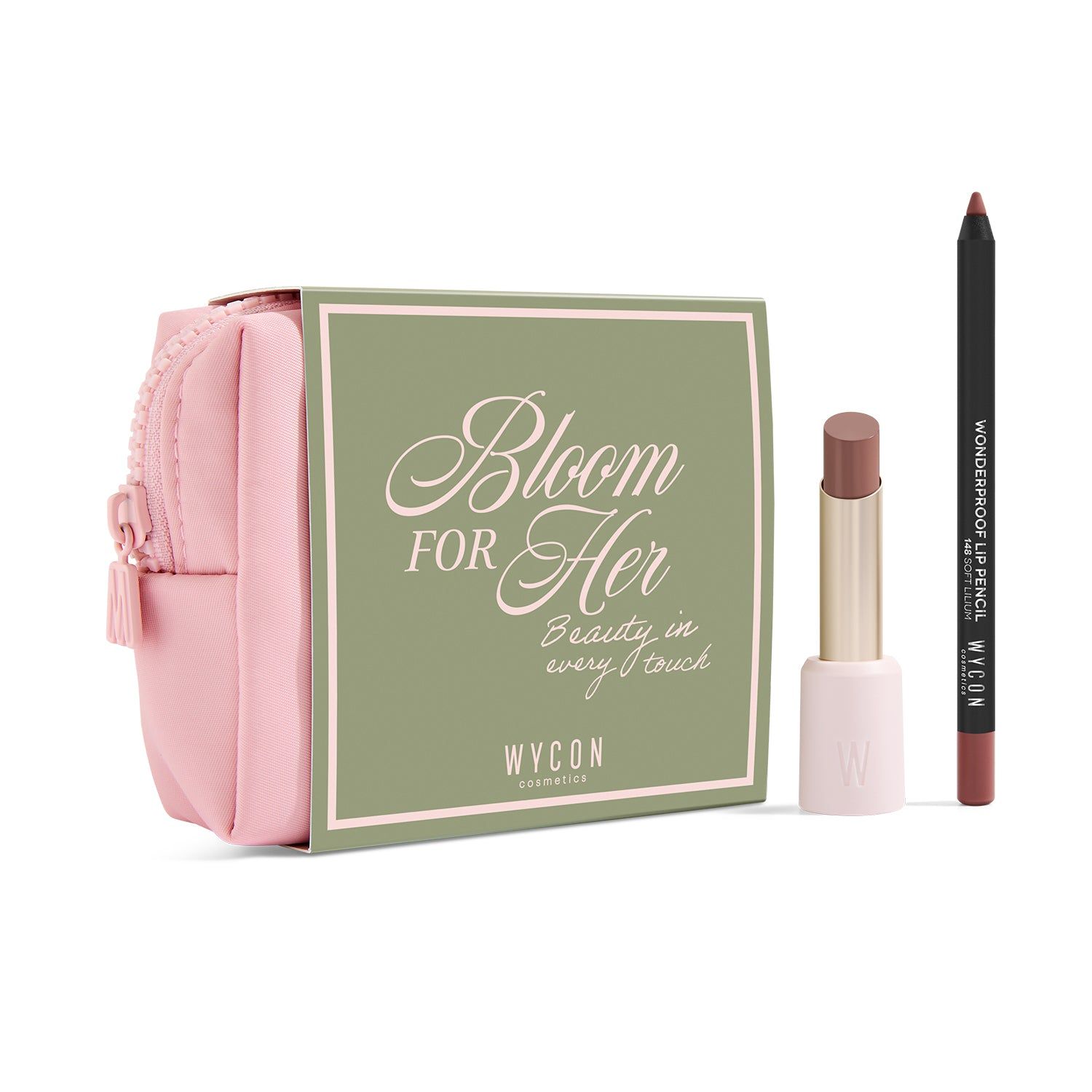 WYCON cosmetics BLOOM FOR HER 09 Glow Touch 09 + Wonderproof Lip Pencil 148
