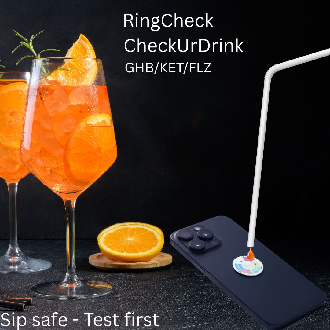 RingCheck CheckUrDrink - Schnelltest zum Nachweis von K.O.-Tropfen, DrinkCheck