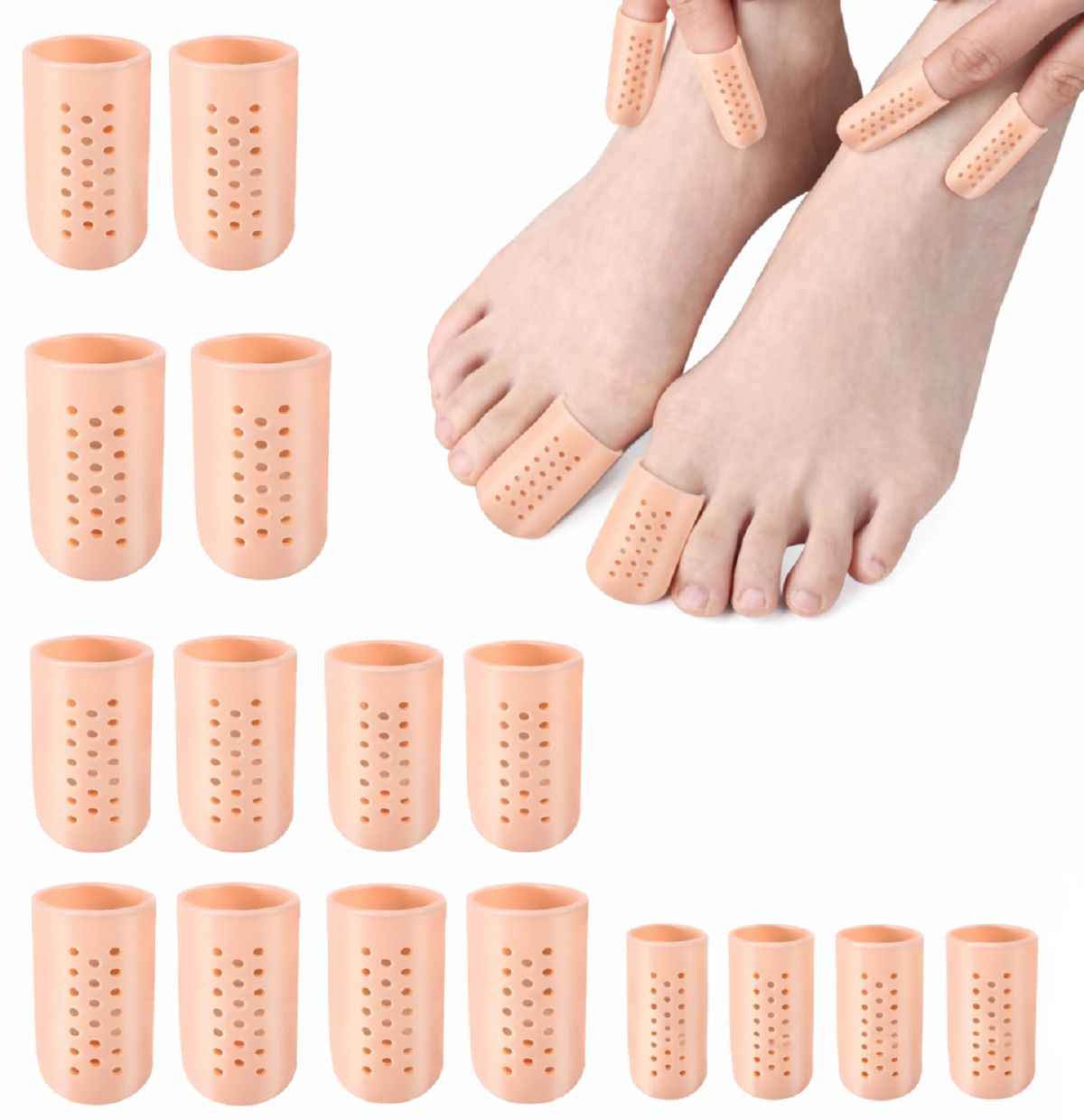 Zehenschutzkappen Set (S/M/L), Silikon, weich & wiederverwendbar 1 Pc Bandage(s)