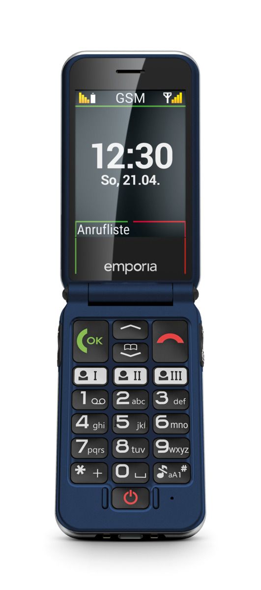 emporia JOY Senioren Klapptelefon Handy blau 128MB 2,8 Zoll 2MP Notruffunktion